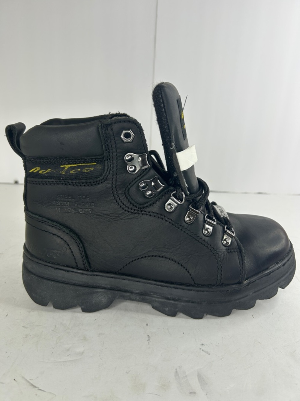 Hi-Tec Black Work Boots with Yellow Logo